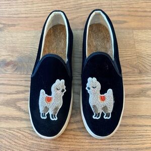 Soludos Navy Velvet Llama / Alpaca Sneakers